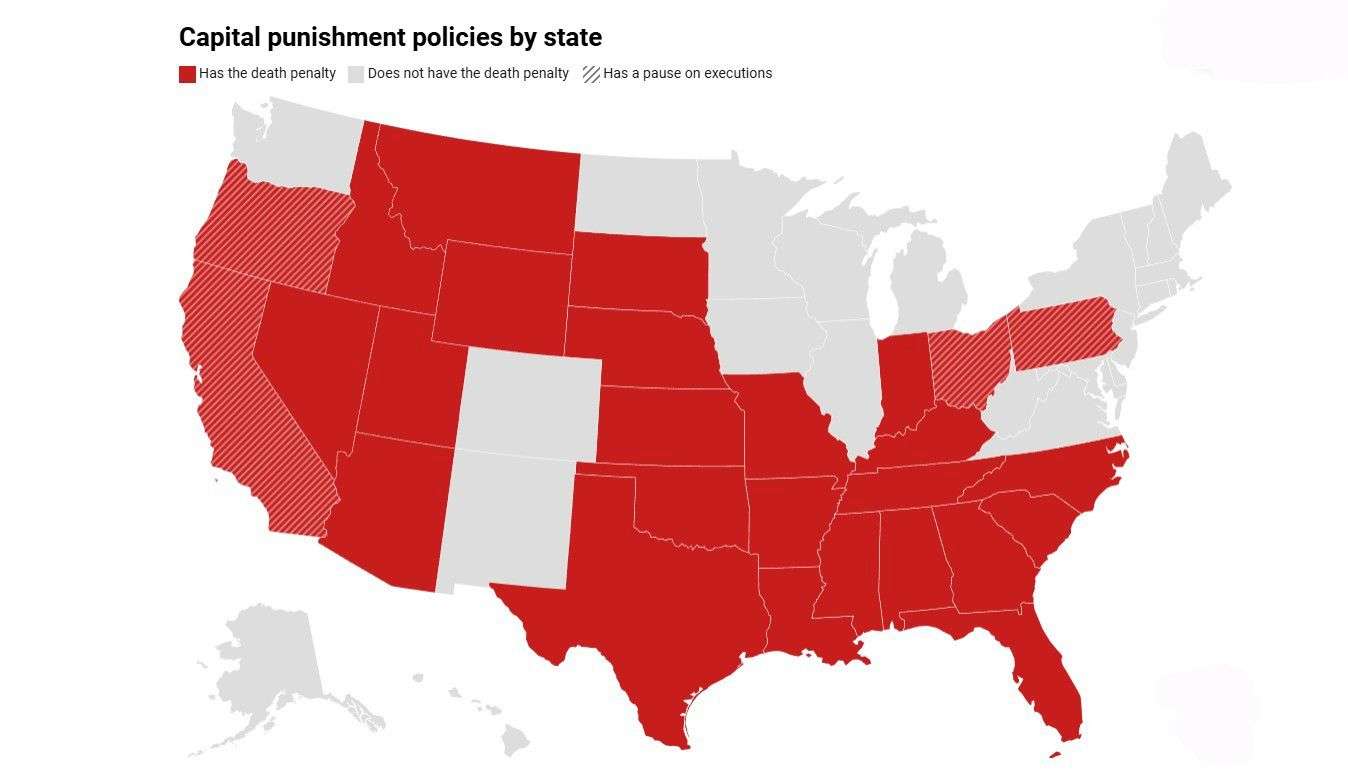 USA - States that have or not have death penalty
